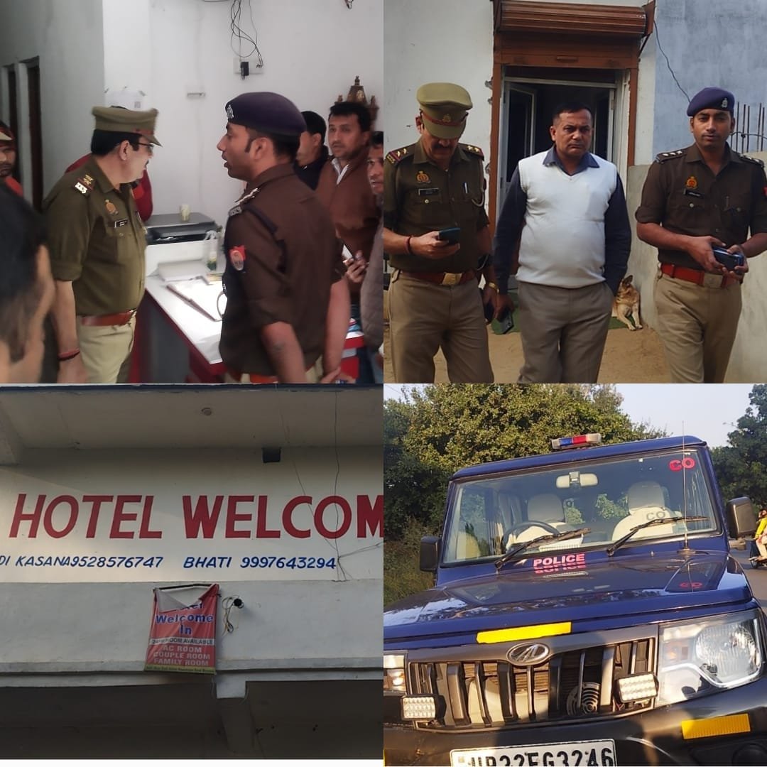 मवाना नहर के समीप पुलिस प्रशासन ने मारा ओयो होटल पर छापा
