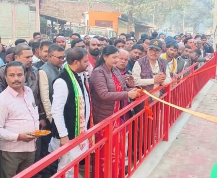नगर पंचायत अध्यक्ष ने नवनिर्मित अमर बलिदानी स्तम्भ का लोकार्पण किया