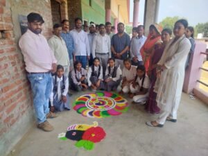 नगर बाजार में रंगोली प्रतियोगिता का भव्य आयोजन, छात्राओं ने दिखाया प्रतिभा का रंग